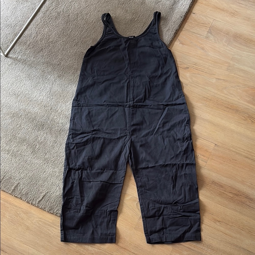 Ilana Kohn Black Jumpsuit with Wide Leg and Bib-Style Front